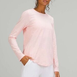 Lululemon Love Long Sleeve Shirt in Heathered Pink Mist